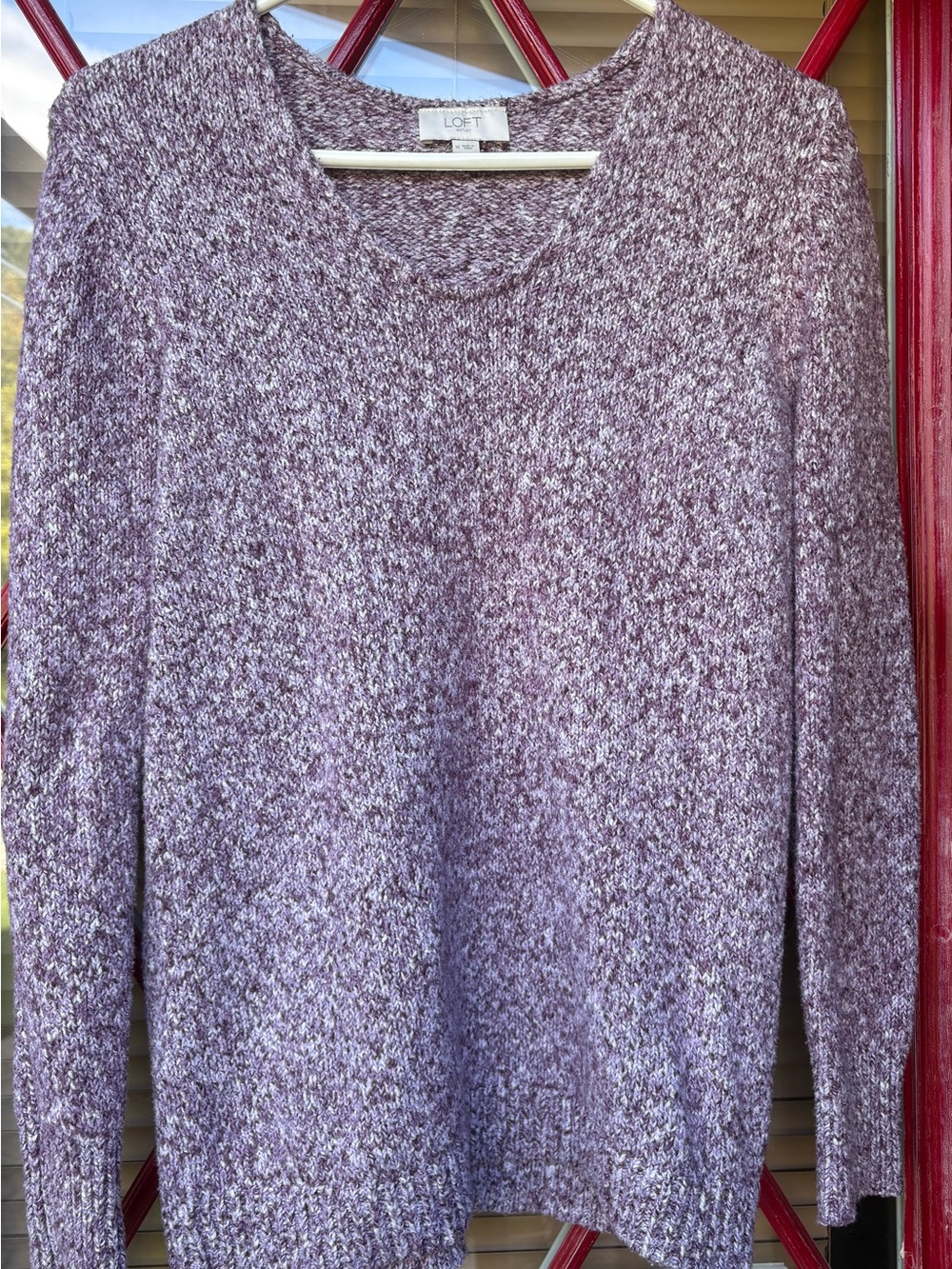 LOFT Lavender Marled Scoop Neck Sweater